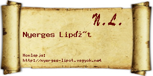 Nyerges Lipót névjegykártya