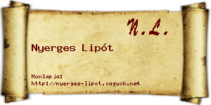 Nyerges Lipót névjegykártya